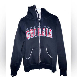 University Of Georgia Colosseum Zip Up Fleece Lined Hoodie Size Small Bulldogs